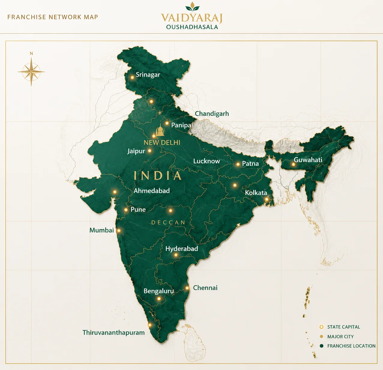 Vaidyaraj franchise network map